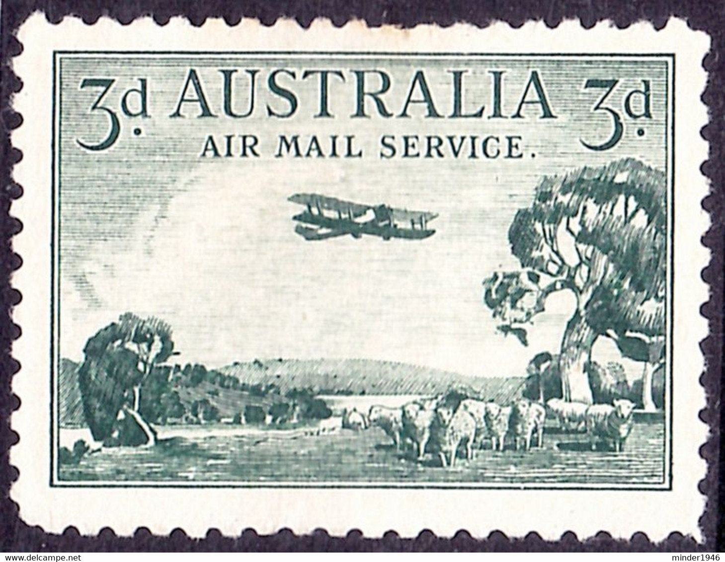 AUSTRALIA 1929 3d Green Air Mail Service SG115 MH - Ungebraucht