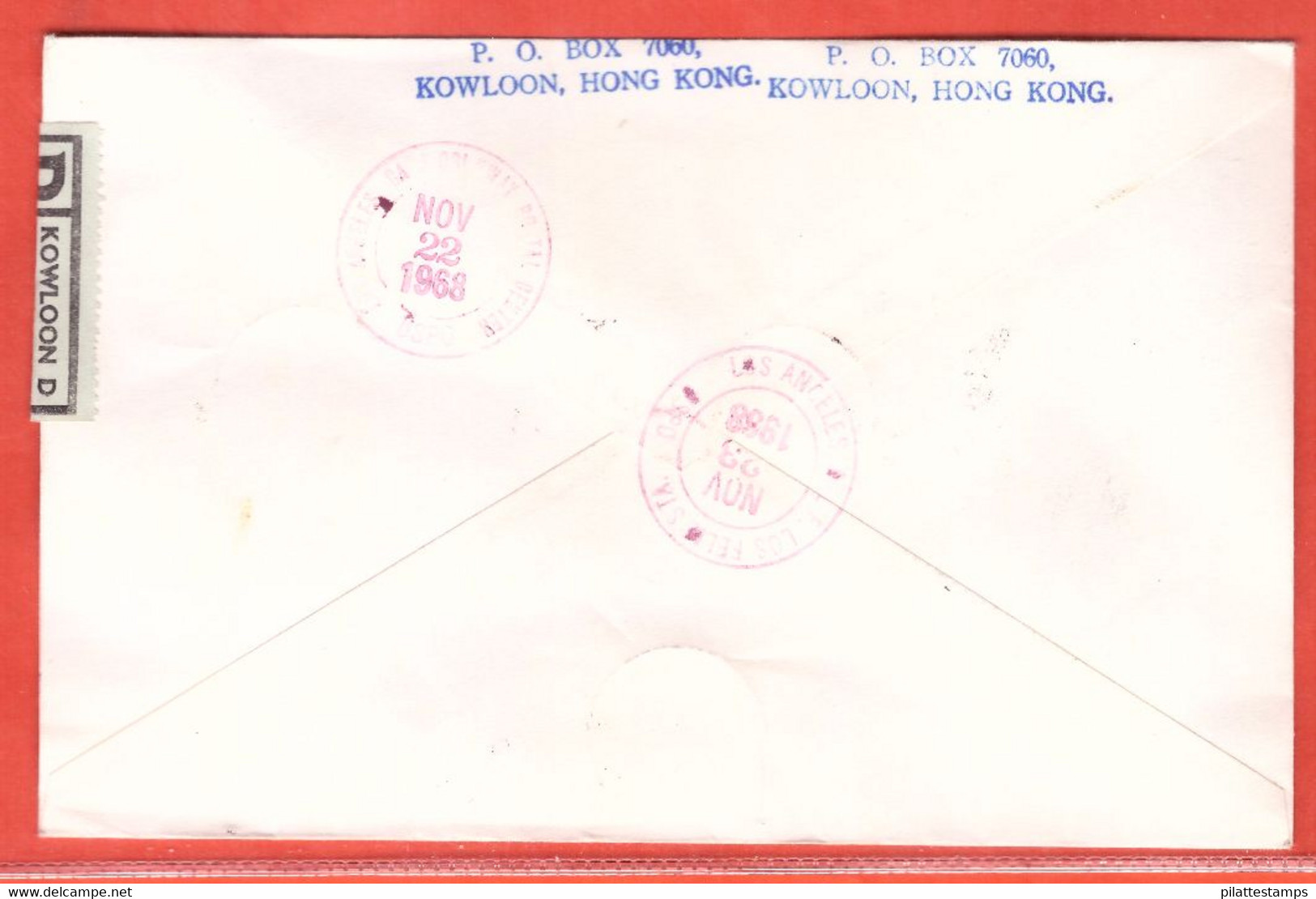 HONG KONG LETTRE RECOMMANDEE FDC DE 1968 DROITS DE L'HOMME - Cartas & Documentos