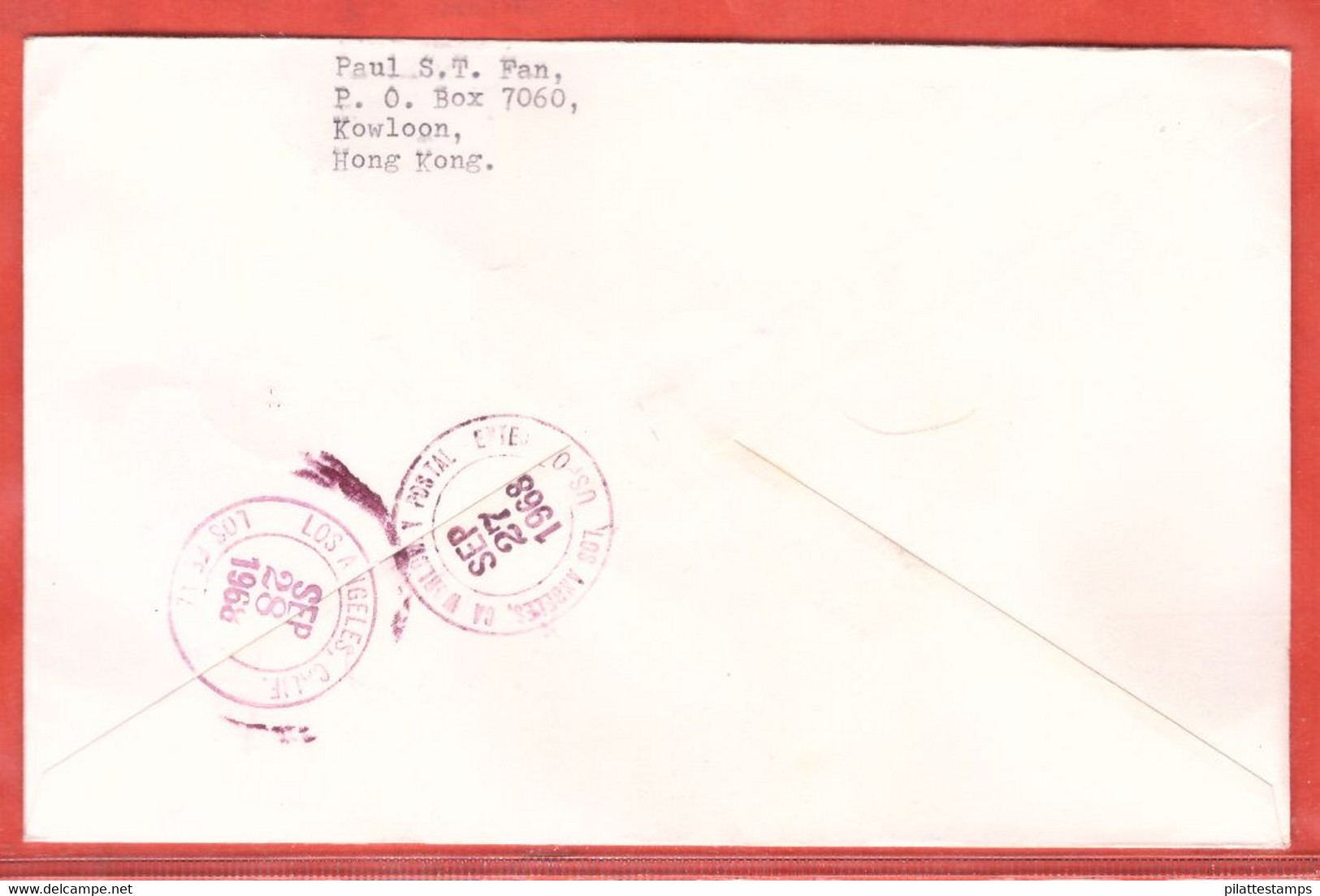 HONG KONG LETTRE RECOMMANDEE FDC DE 1968 BLASON,FLEURS - Storia Postale