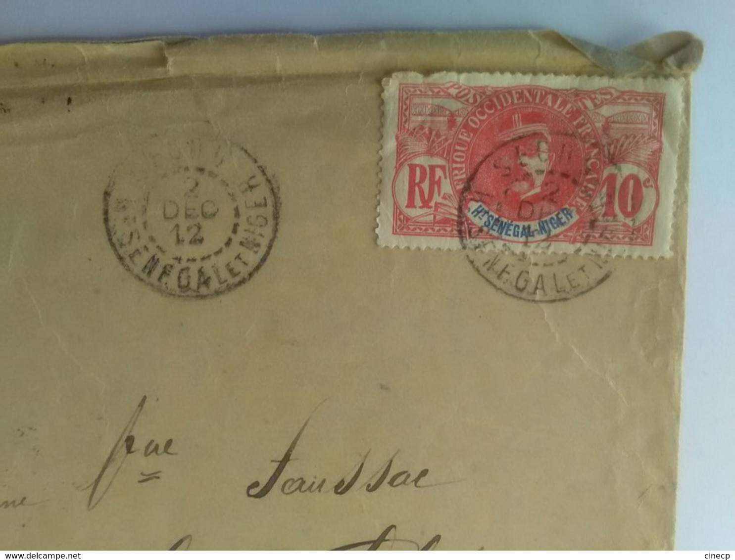 ENVELOPPE Compagnie Française De Commerce Africain HAUT SENEGAL ET NIGER Tàd 1912 Marcophilie Timbre 10c - Briefe U. Dokumente