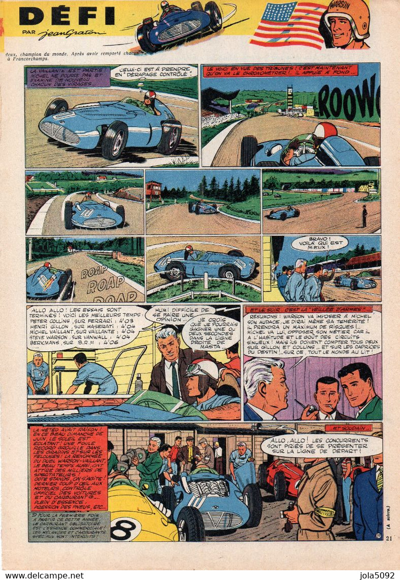 GRATON - MICHEL VAILLANT - Le Grand Défi - 9 Planches Provenant Du Journal Tintin - Michel Vaillant