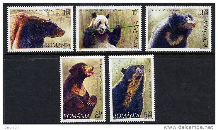ROMANIA 2008 Bears Set Of 5 MNH / **.  Michel 6284-88 - Nuovi