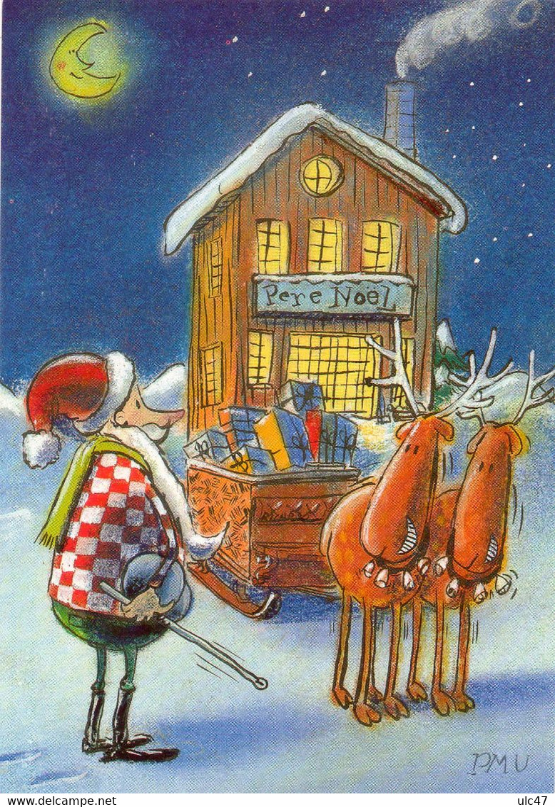 - Illustration Signée Pour Le PMU. - Pere Noël - Meilleurs Voeux Pour 1997 - - Hippisme