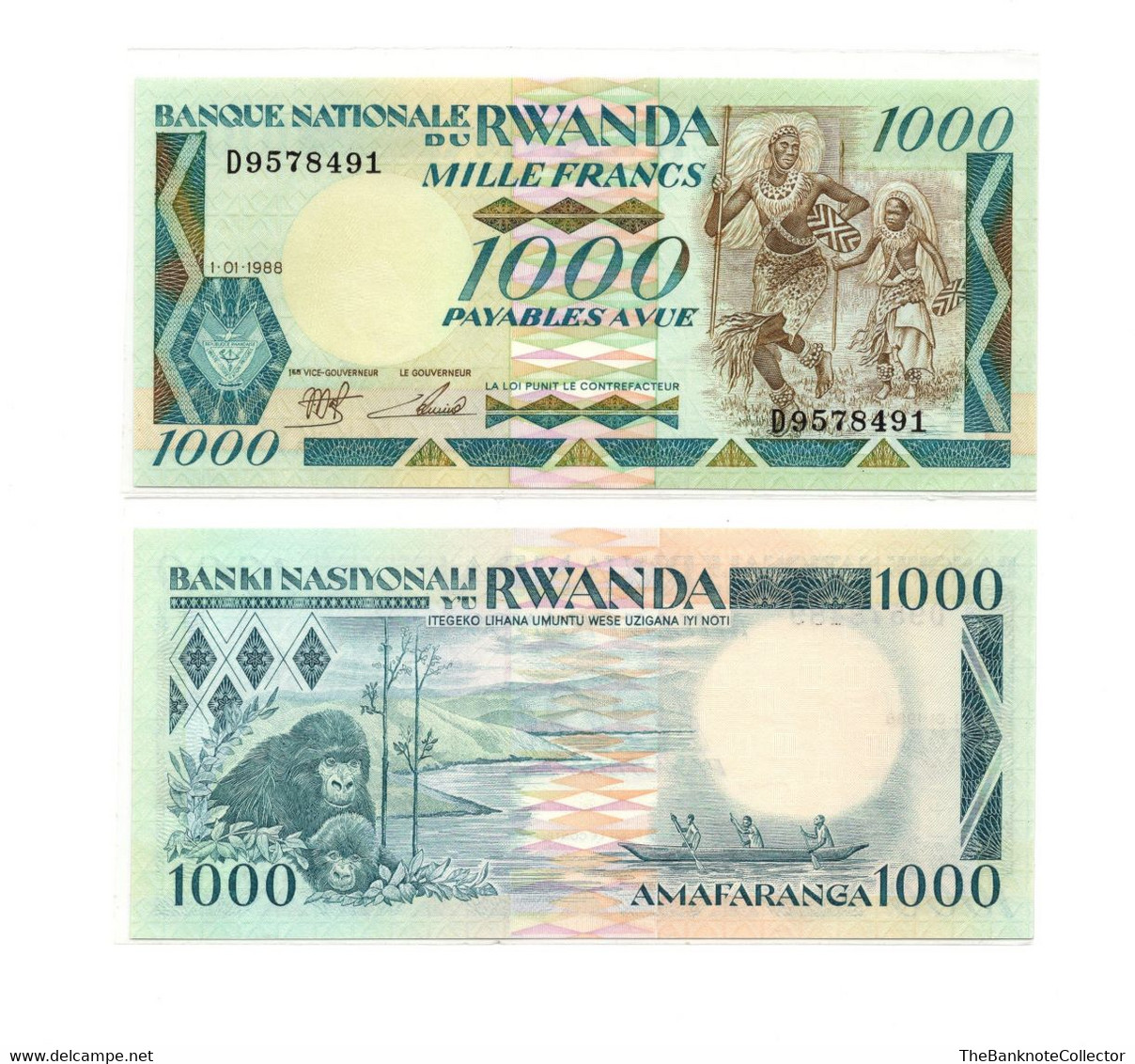 Rwanda 1000 Francs 1988 P-18 UNC - Rwanda