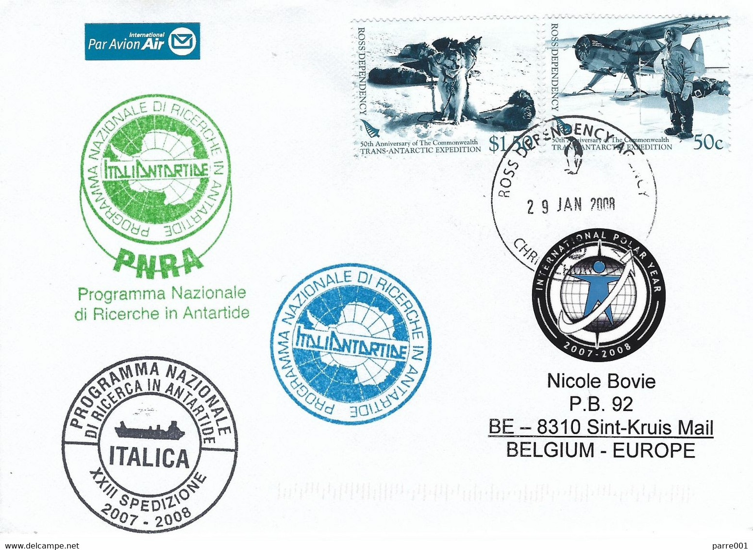 Ross Dependency 2008 Antarctica Scientific Expedition Italy International Polar Year Cover - Cartas & Documentos