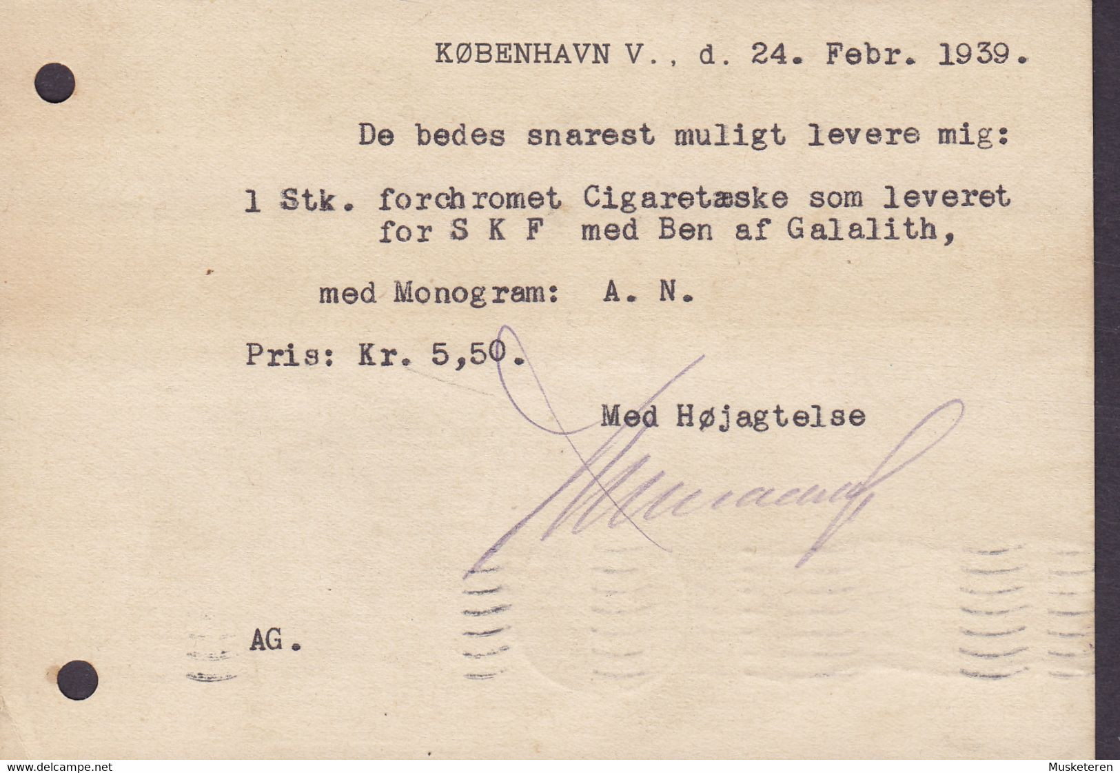 Denmark AXEL MADSEN København V., TMS Cds. KØBENHAVN *21.* 1939 Card Karte ERROR Variety 'DOUBLE Print In 7' - Abarten Und Kuriositäten