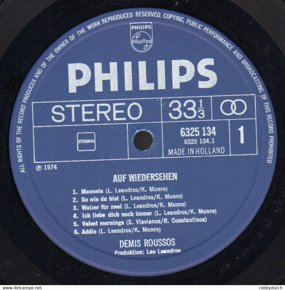 * LP *  DEMIS ROUSSOS - AUF WIEDERSEHN (Holland 1974) - Altri - Musica Tedesca