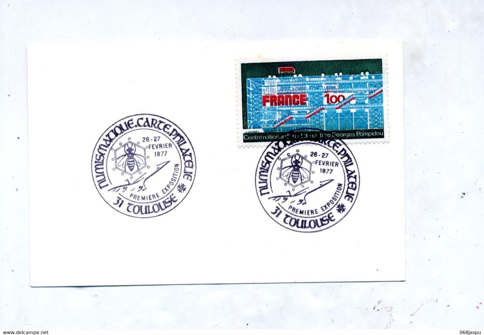 Carte Cachet Toulouse Expo  Carte Philatelie Theme Insecte Concorde - Commemorative Postmarks