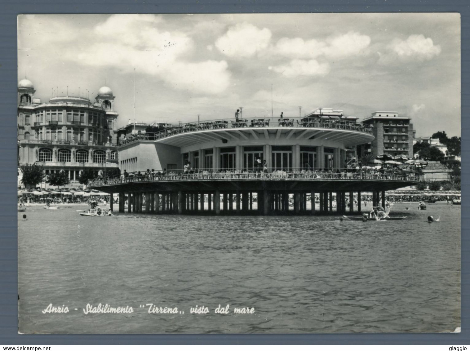 °°° Cartolina - Anzio Stabilimento Tirrena Visto Dal Mare Viaggiata °°° - Velletri