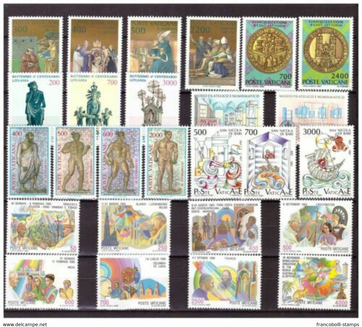 S15555) VATICANO MNH** 1987 Complete Year Set 26v + S/S - 2 Scans - Annate Complete