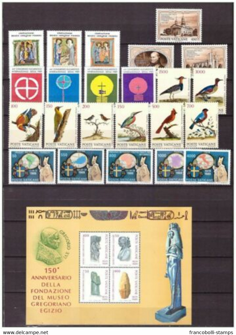 S15557) VATICANO MNH** 1989 Complete Year Set 23v +S/S - Annate Complete