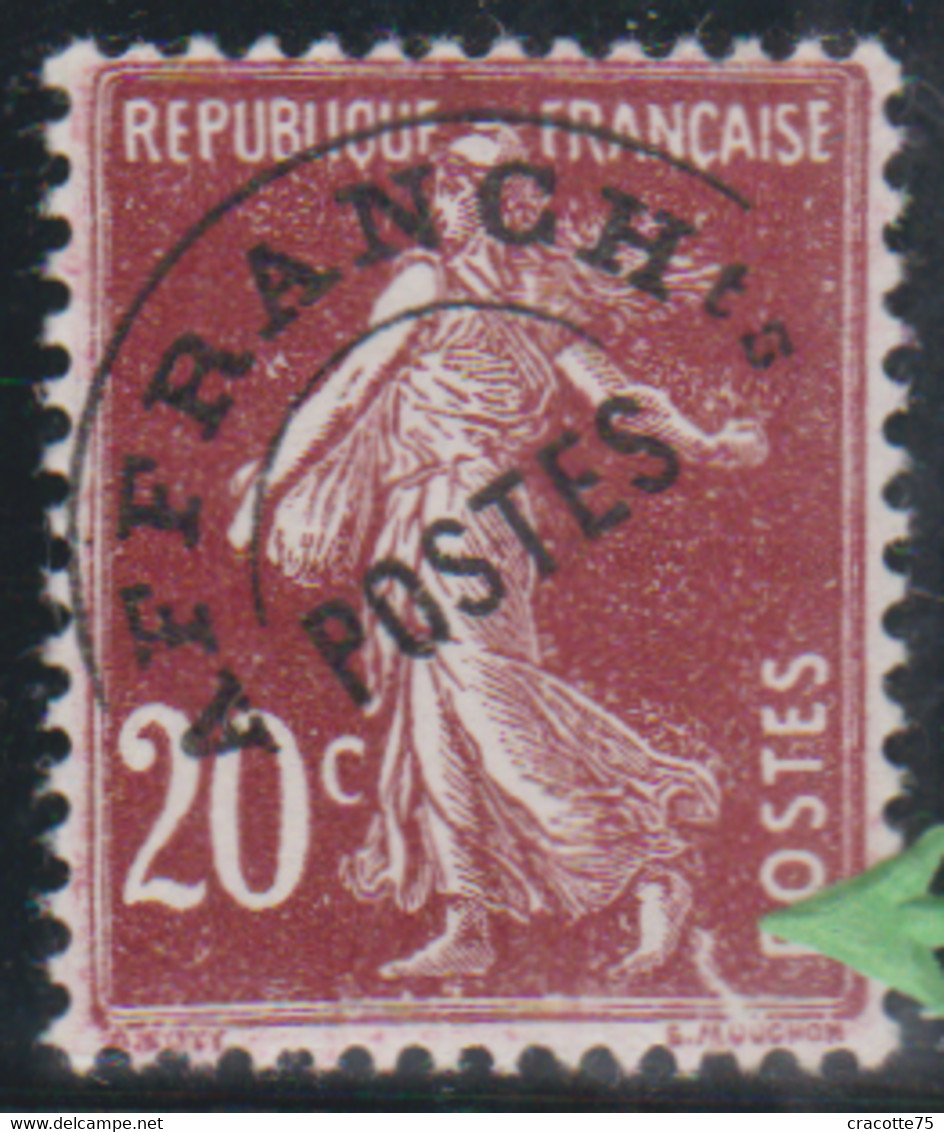 FRANCE - PREO N° 54**. Semeuse. Variété   "Fil Au TALON" - 20c Semeuse Brun-rouge. Luxe. - Andere & Zonder Classificatie