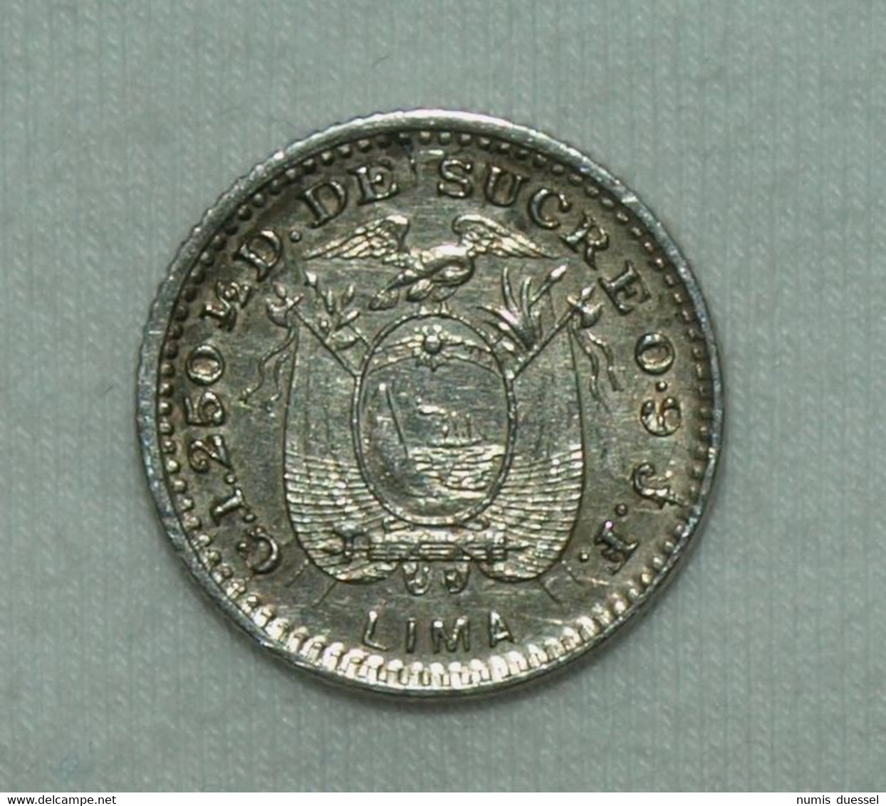 Silber/Silver Ecuador De Sucre, 1899 Lima JF, 1/2 Decimo De Sucre Funz/AU - Equateur