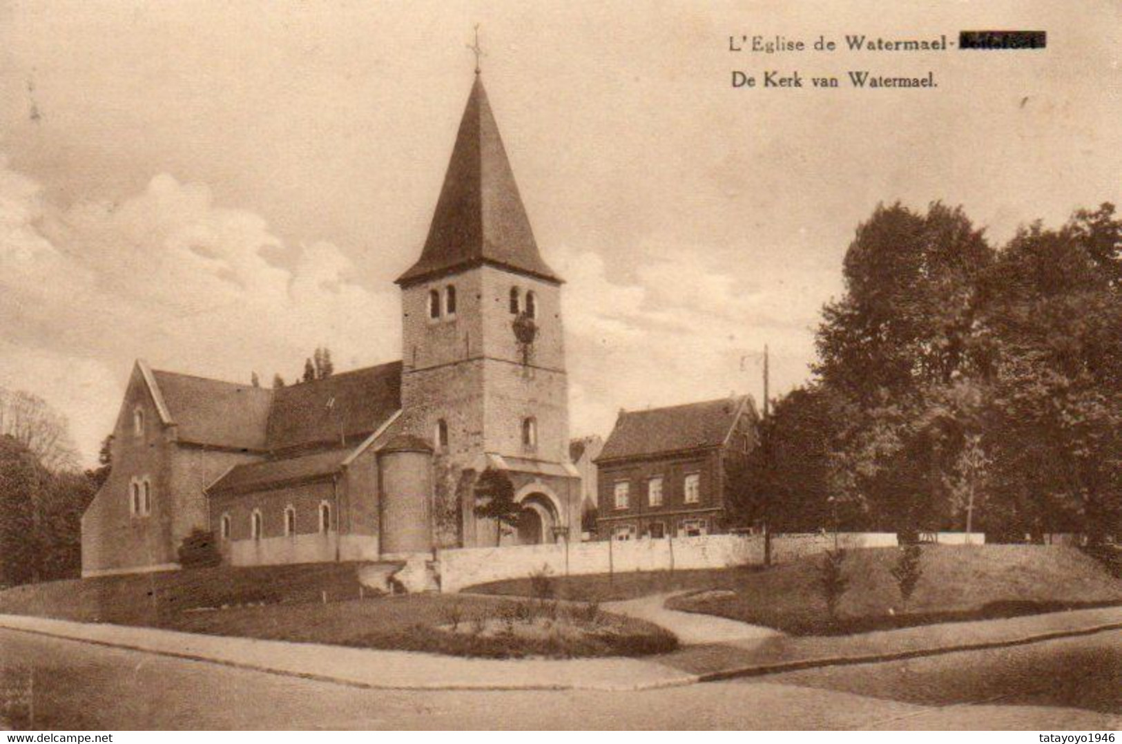 L'eglise De Watermael  Voyagé En 193??? Ne Possède Plus De Timbre - Watermaal-Bosvoorde - Watermael-Boitsfort