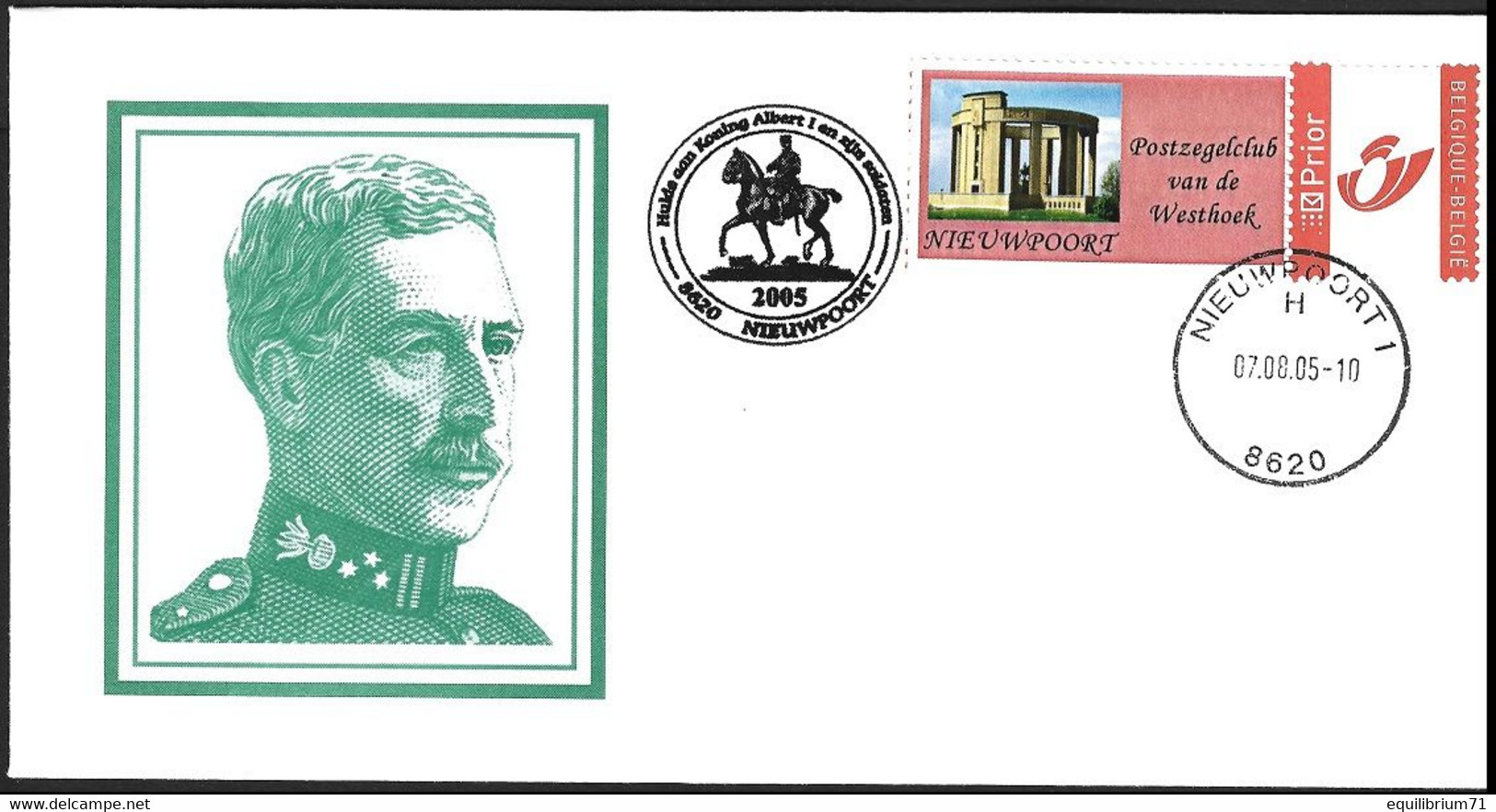 FDC - DUOSTAMP° / MYSTAMP - Club Philatélique Du / Postzegelclub Van De - Westhoek - Albert I - Nieuwpoort - Briefe U. Dokumente