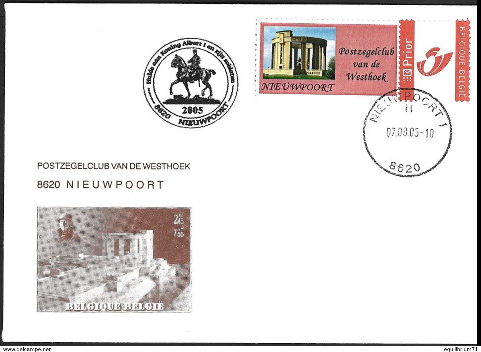 FDC - DUOSTAMP° / MYSTAMP - Club Philatélique Du / Postzegelclub Van De - Westhoek - Albert I - Nieuwpoort - Covers & Documents