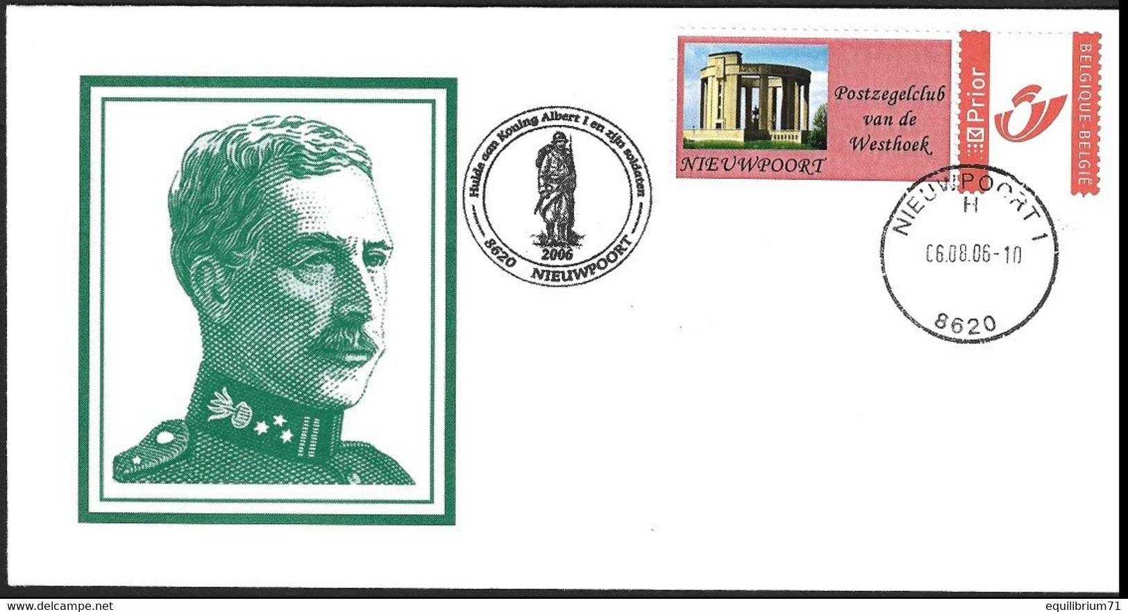 FDC - DUOSTAMP° / MYSTAMP - Club Philatélique Du / Postzegelclub Van De - Westhoek - Albert I - Nieuwpoort - Briefe U. Dokumente