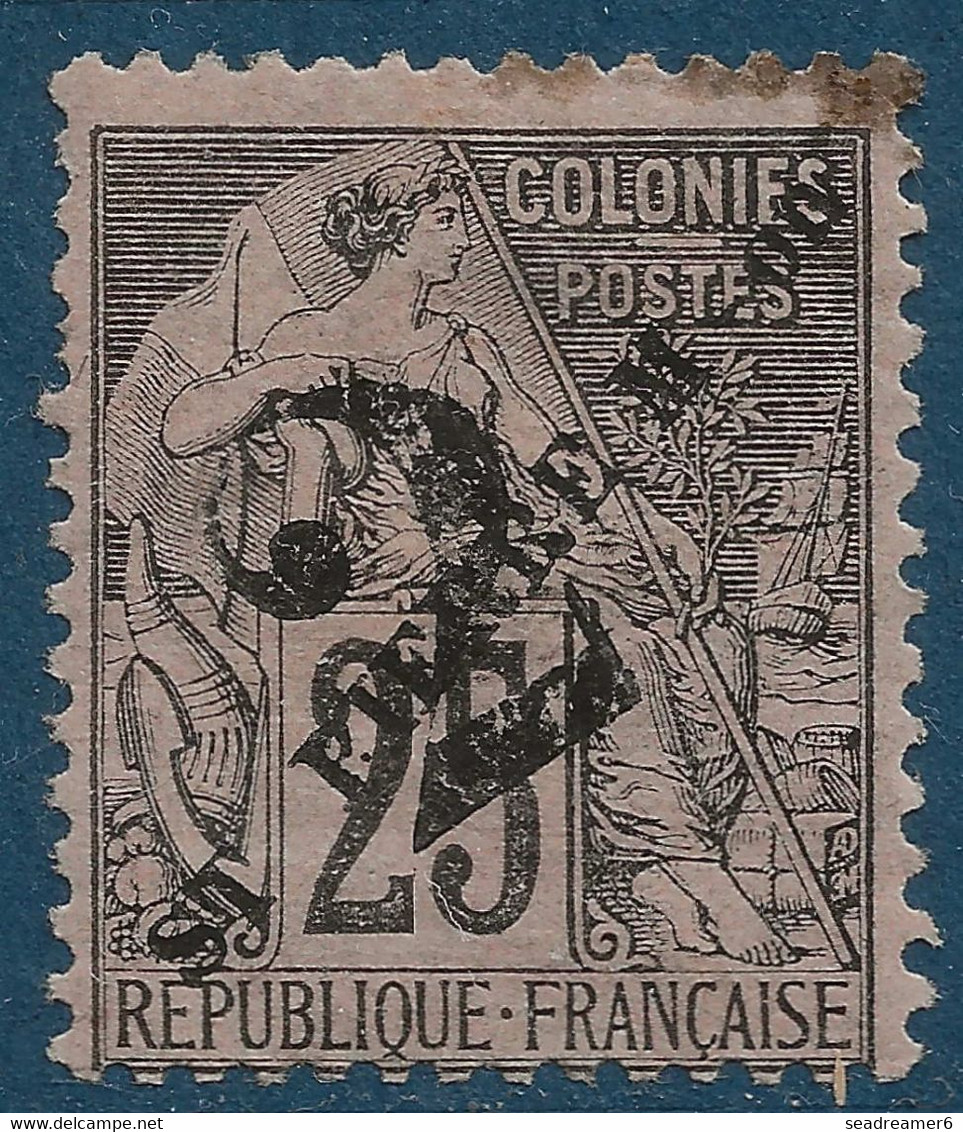 Colonies ST Pierre & Miquelon N°46e* 2c Sur 25c Noir Variété Sans Tiret Entre ST & Pierre Signé CALVES - Unused Stamps