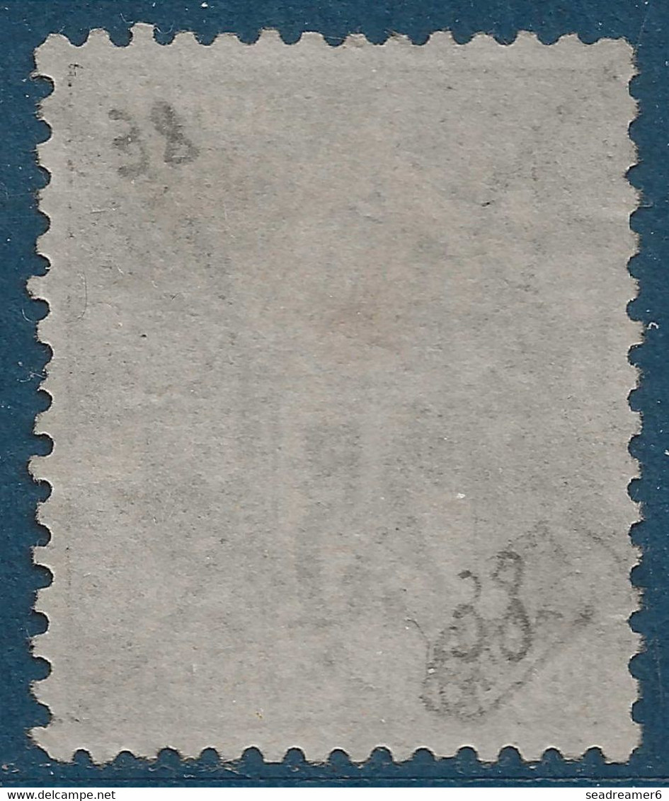 Colonies ST Pierre & Miquelon N°42 Obl 4c Sur 25c Noir Variété Sans ST Par Décalage Signé CALVES - Used Stamps