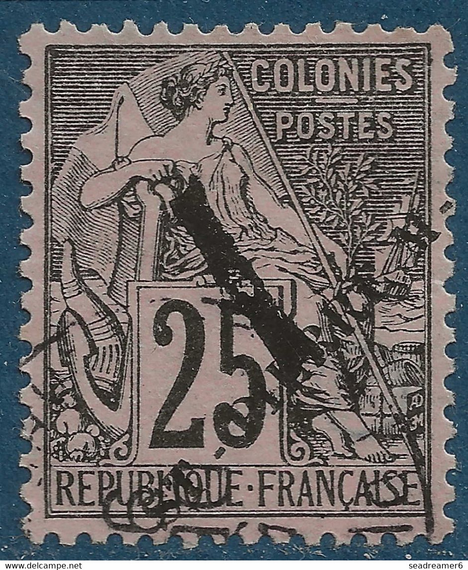 Colonies ST Pierre & Miquelon N°45g Obl 1c Sur 25c Noir Variété Sans "on" Signé CALVES - Used Stamps