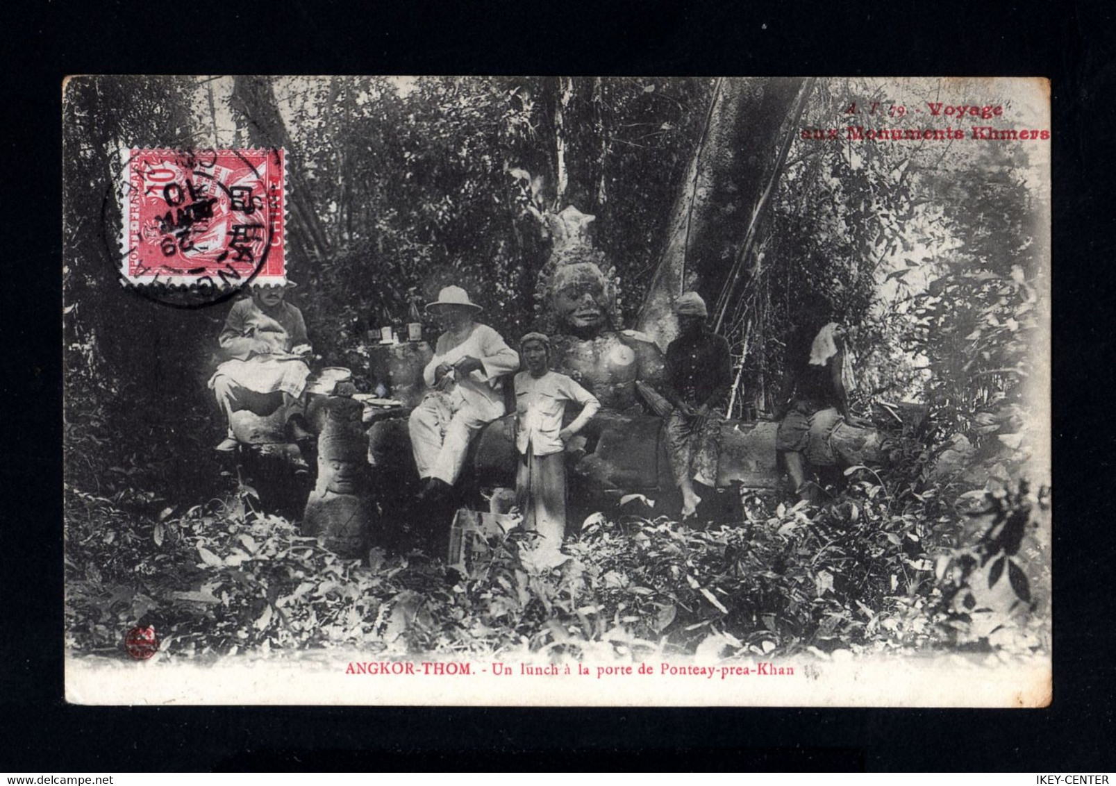 S180-CHINA-FRENCH Occupation.CAMBODGE.OLD POSTCARD SHANGHAI To VERSAILLES (france) 1910.Carte Postale CHINE.POSTKARTE - Briefe U. Dokumente