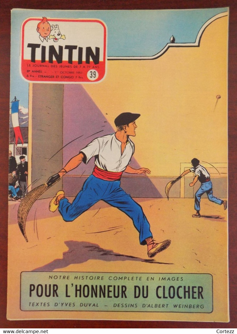 Tintin N° 39/1953 Couv. Weinberg / Fiat 1900 - Kuifje