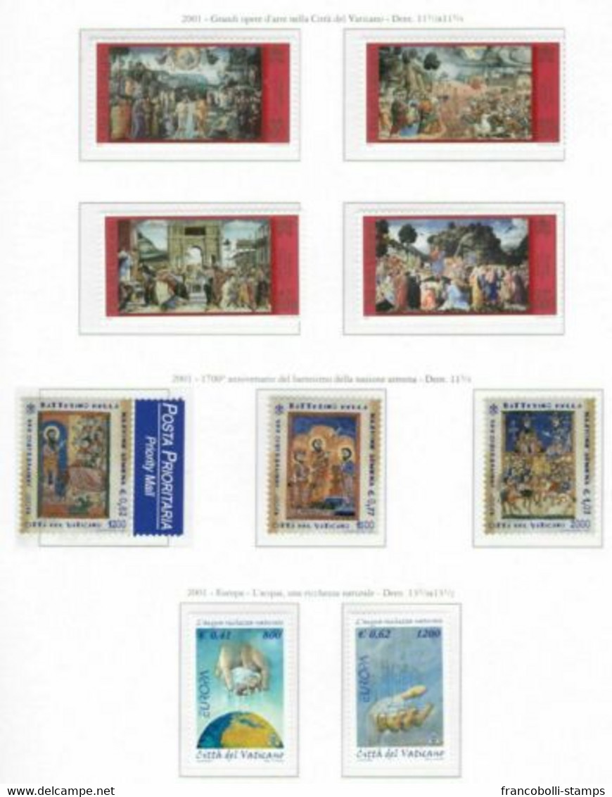 S26867) VATICANO MNH** 2001 Complete Year Set 38v + S/s + Booklet (6 Scans) - Annate Complete