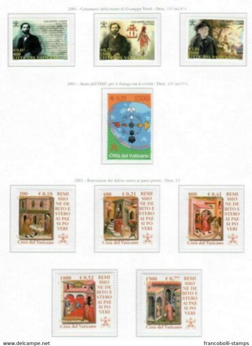 S26867) VATICANO MNH** 2001 Complete Year Set 38v + S/s + Booklet (6 Scans) - Annate Complete