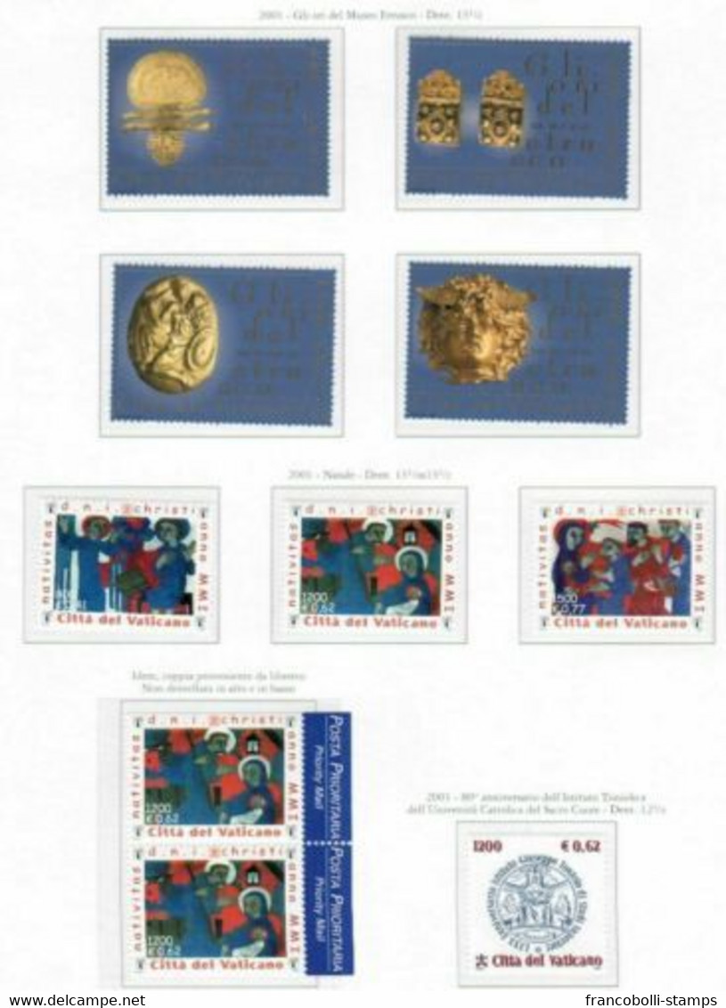 S26867) VATICANO MNH** 2001 Complete Year Set 38v + S/s + Booklet (6 Scans) - Annate Complete