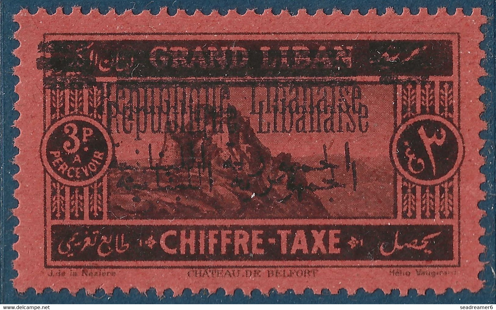 Grand LIBAN Taxe N°24** NON Signalé ...surcharge Française & Arabe Doubles TTB Signé R.CALVES - Portomarken