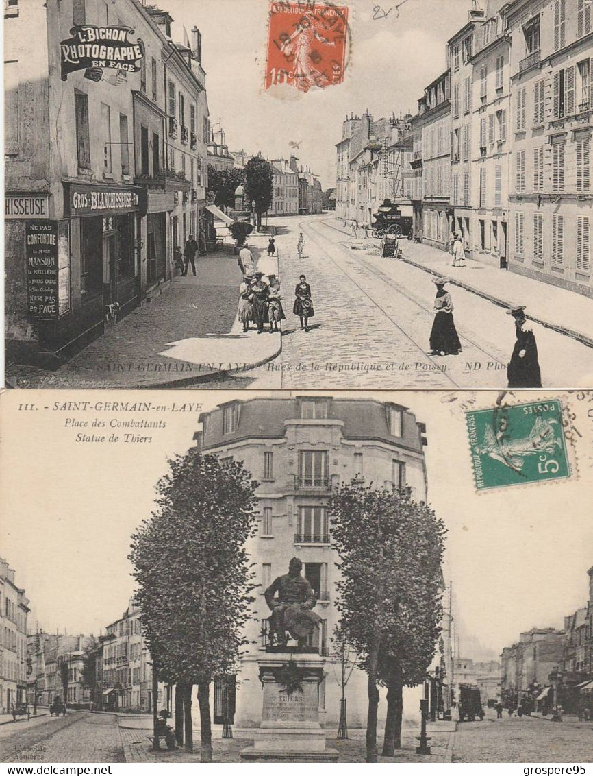 SAINT GERMAIN EN LAYE RUE DE LA REPUBLIQUE ET DE POISSY + PLACE DES COMATTANTS - St. Germain En Laye