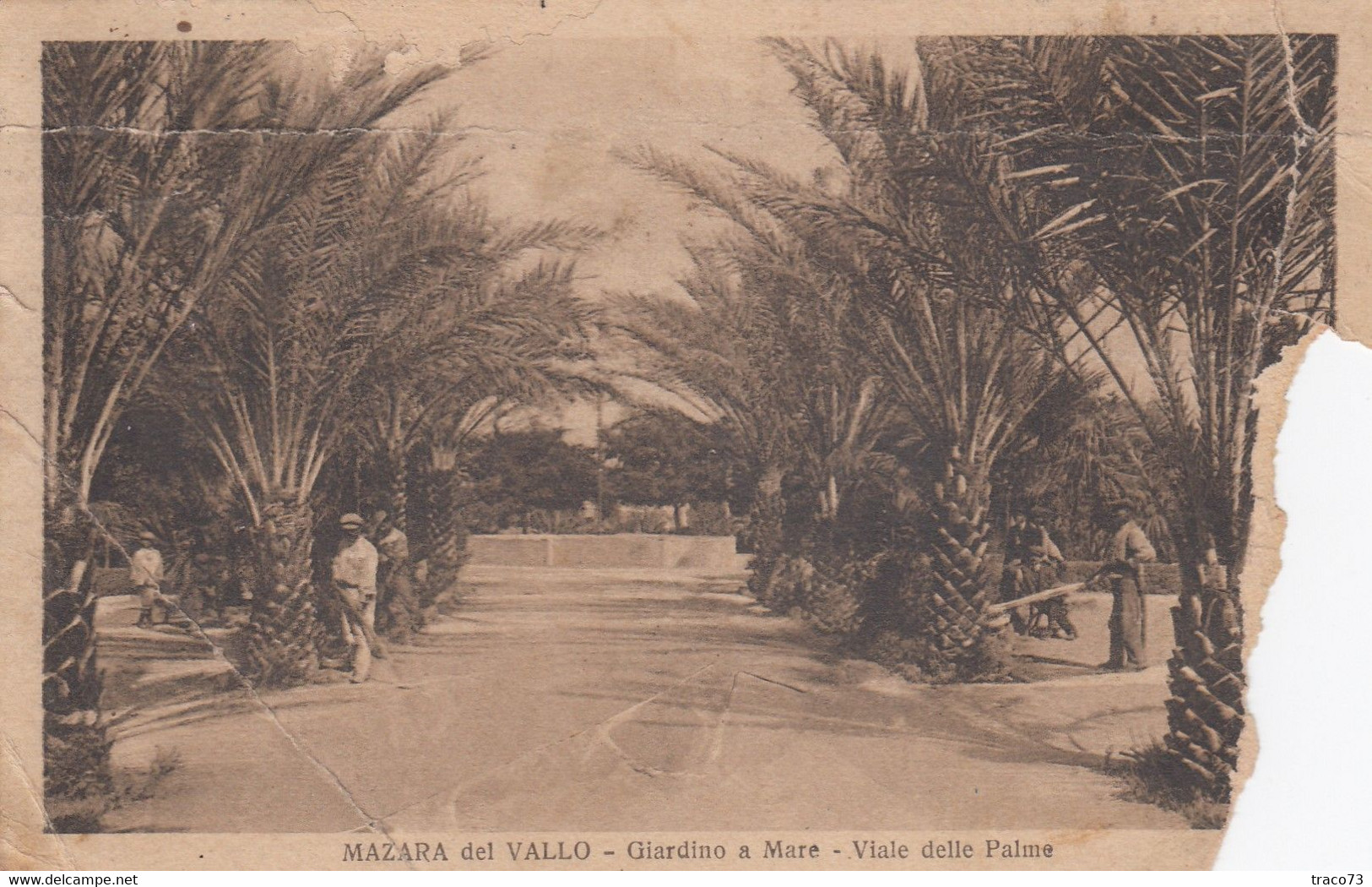 MAZARA DEL VALLO /  Giardino A Mare - Viale Delle Palme  _ Viaggiata 1926 - Mazara Del Vallo