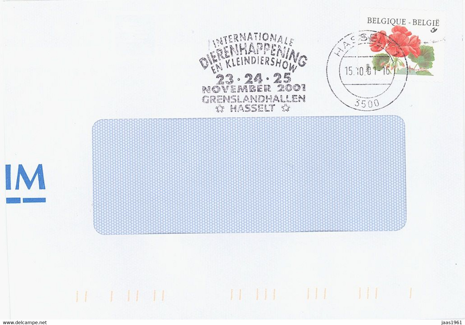 BELGIUM. POSTMARK. INTERNATIONAL ANIMAL FAIR. HASSELT. 2001 - Otros & Sin Clasificación