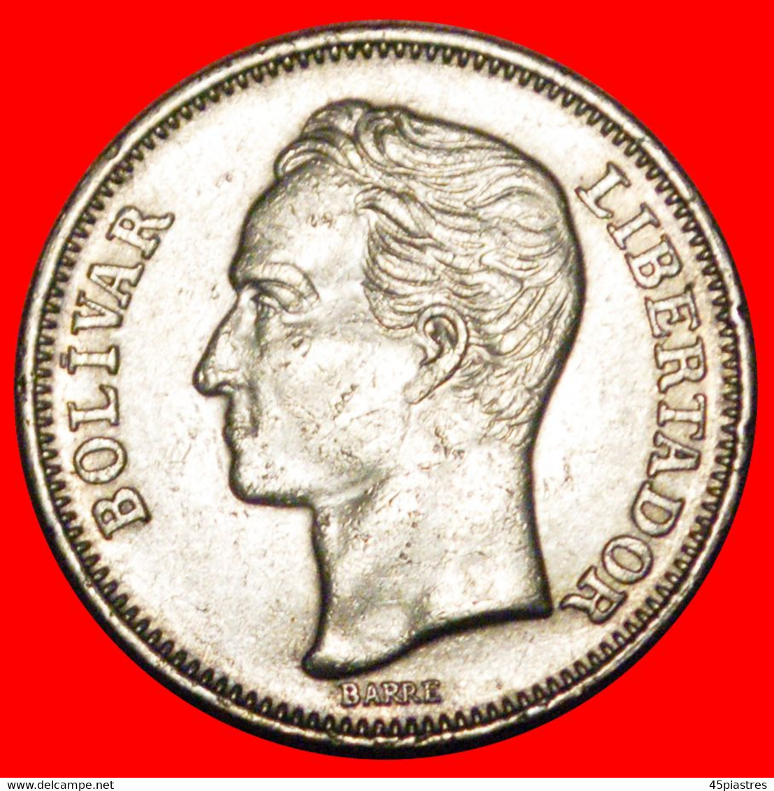 * GREAT BRITAIN: VENEZUELA ★ 1 BOLIVAR 1967! YEAR=TYPE BOLIVAR (1783-1830) LOW START ★ NO RESERVE! - Venezuela