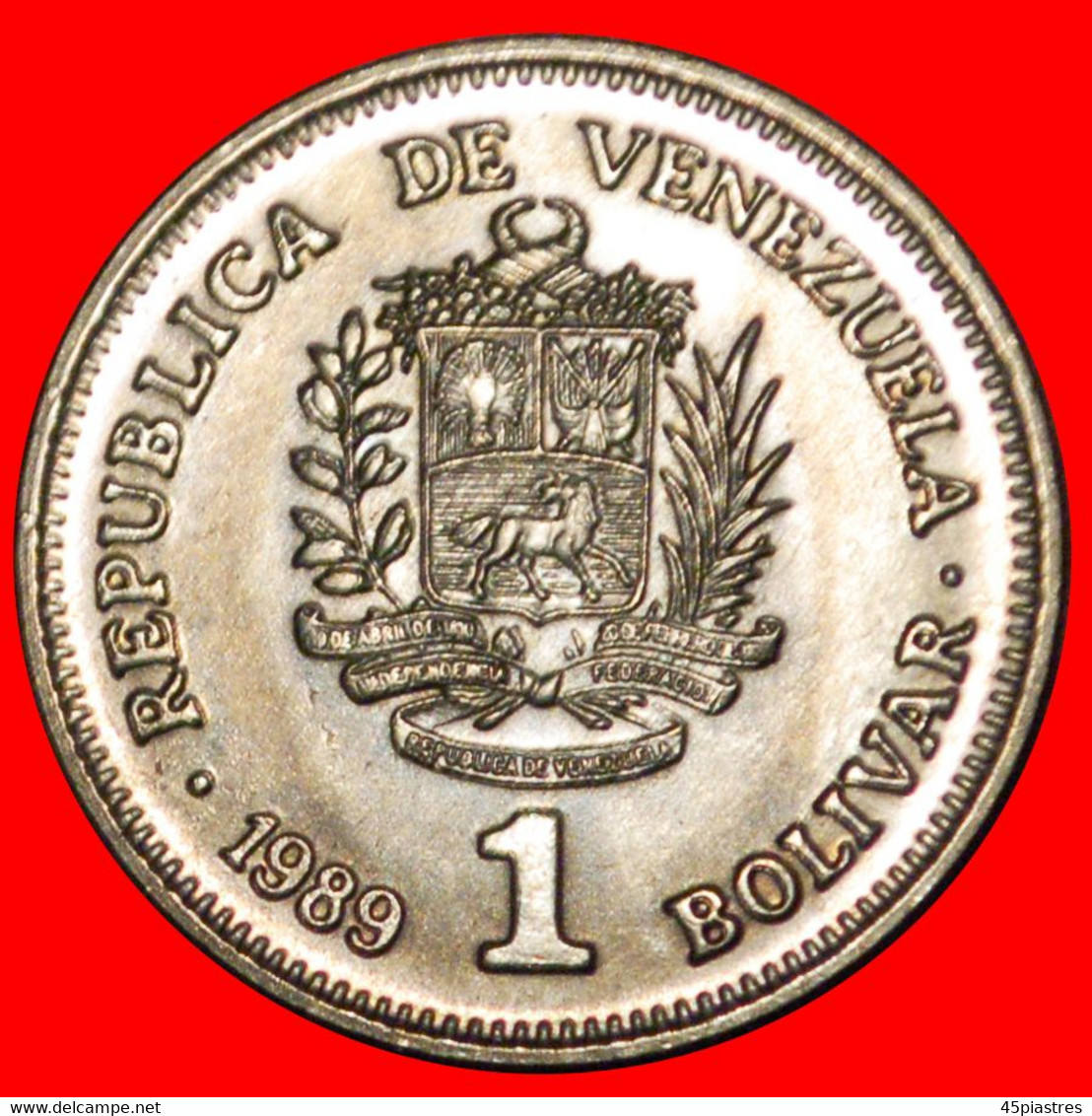 * GERMANY: VENEZUELA ★ 1 BOLIVAR 1989 UNC MINT LUSTRE! BOLIVAR (1783-1830) LOW START ★ NO RESERVE! - Venezuela