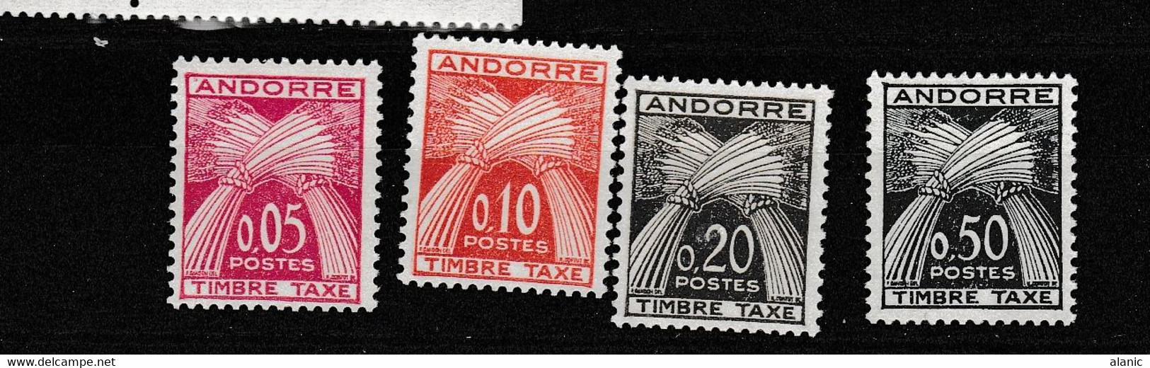 ANDORRE Série De Timbres Taxe D'Andorre N°42 Au N°45, Neufs XX. - Ungebraucht