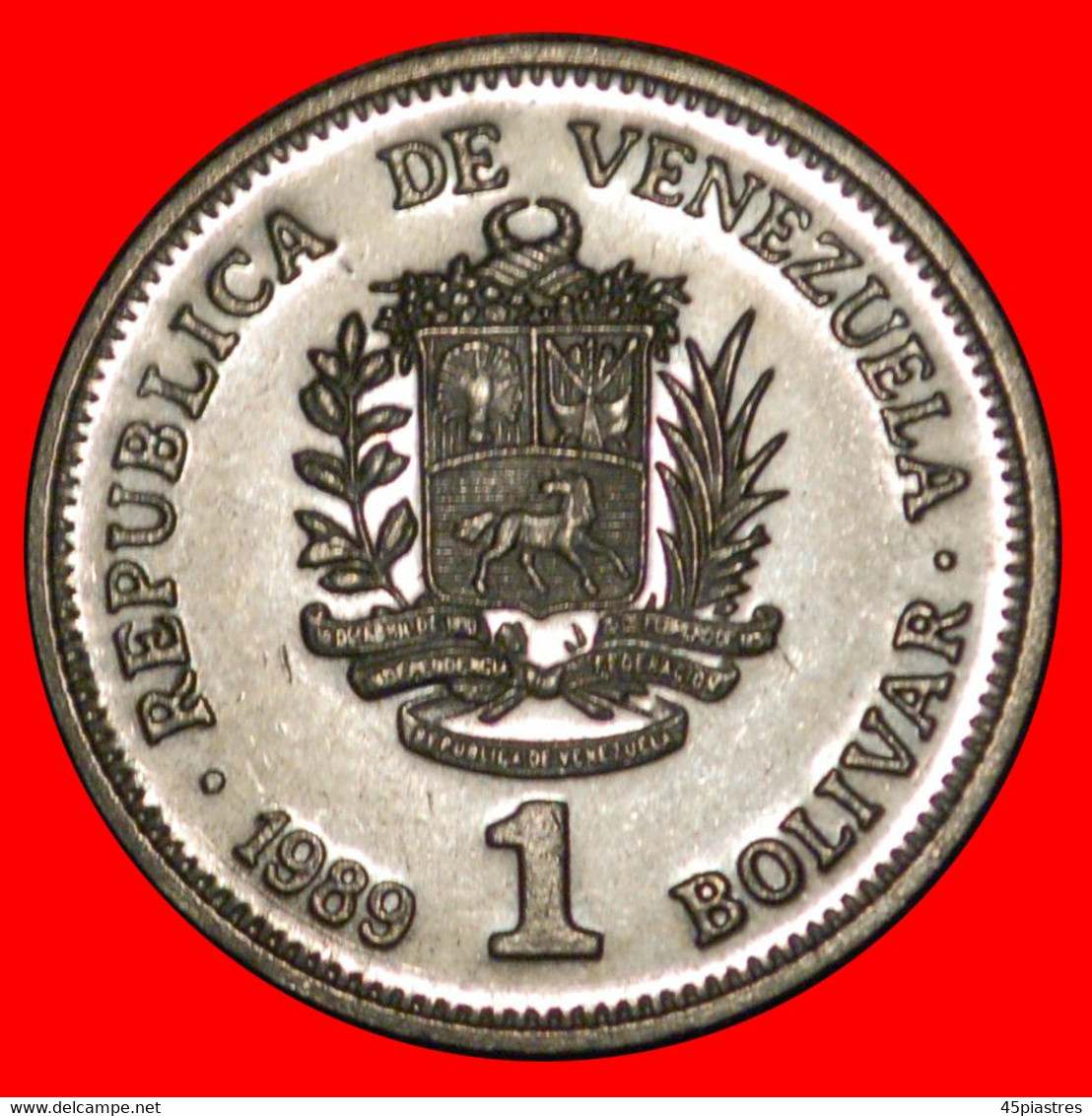 * GERMANY: VENEZUELA ★ 1 BOLIVAR 1989 UNC MINT LUSTRE! BOLIVAR (1783-1830) BOTH TYPES LOW START ★ NO RESERVE! - Venezuela