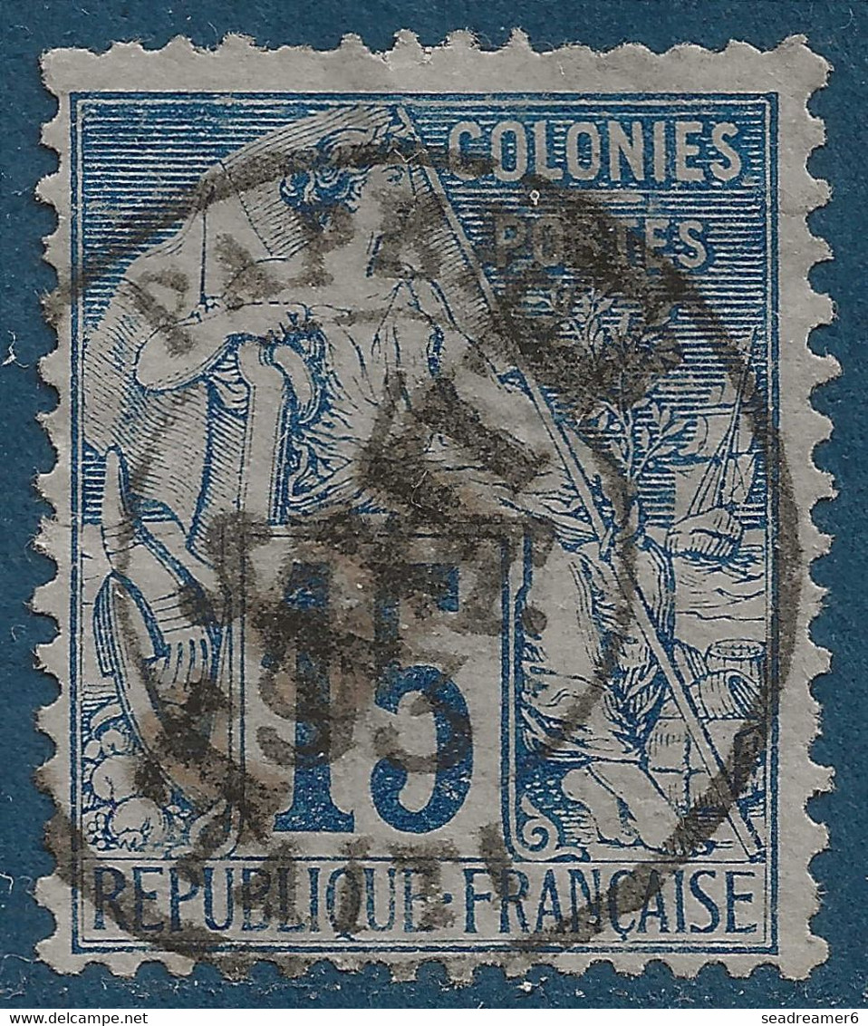 Colonies TAHITI N°12 Oblitéré De PAPEETE 1893 15c Bleu Tres Frais TTB Signé Calves - Ungebraucht