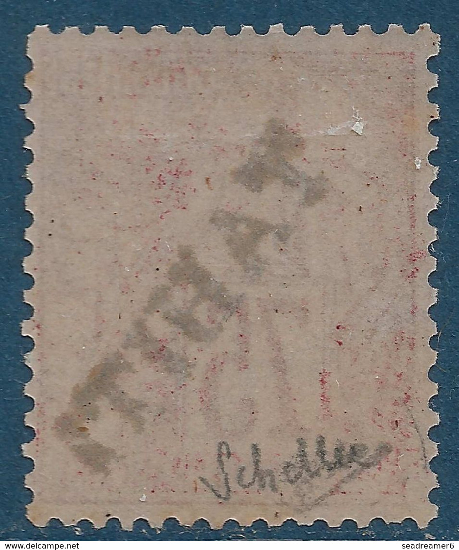 Colonies TAHITI N°17a* 75c Rose Surcharge De Haut En Bas Tres Frais TTB Signé Calves & SCHELLER - Unused Stamps