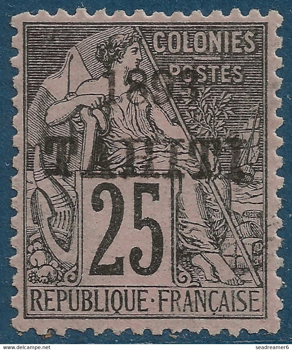 Colonies TAHITI N°27* 25c Noir Sur Rose TTB Signé Calves & SCHELLER - Unused Stamps