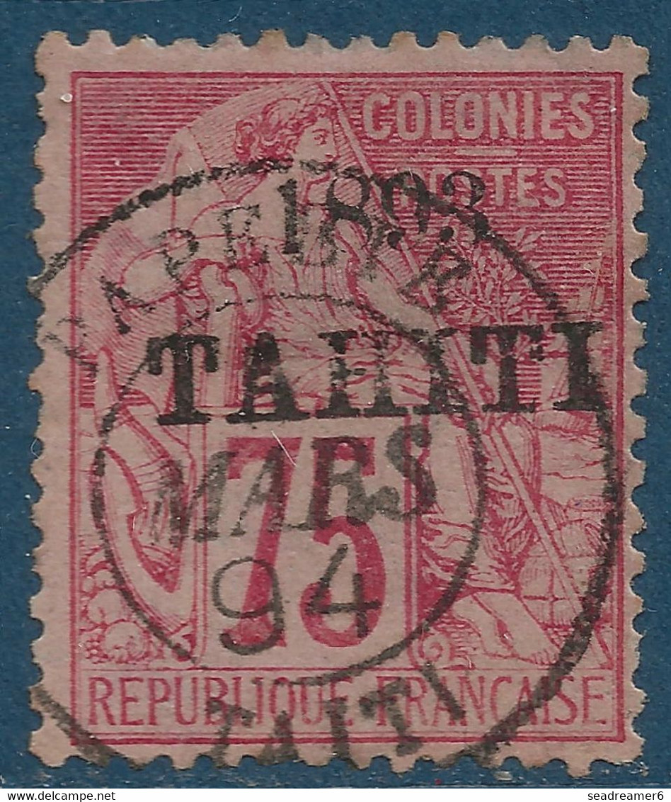 Colonies TAHITI N°29 Oblitéré De PAPEETE 75c Rose TTB Signé Calves & SCHELLER - Usati