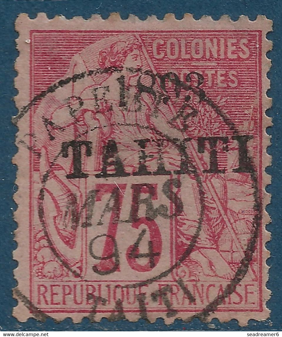 Colonies TAHITI N°29 Oblitéré De PAPEETE 75c Rose TTB Signé Calves & SCHELLER - Used Stamps