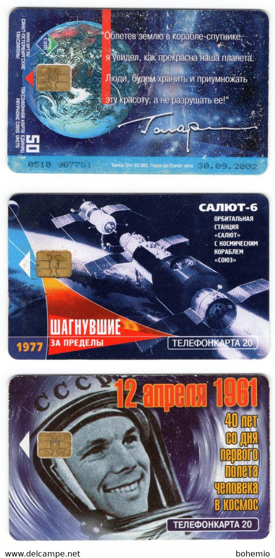 Rusia 3 Tarjetas Naves Espaciales - Espace