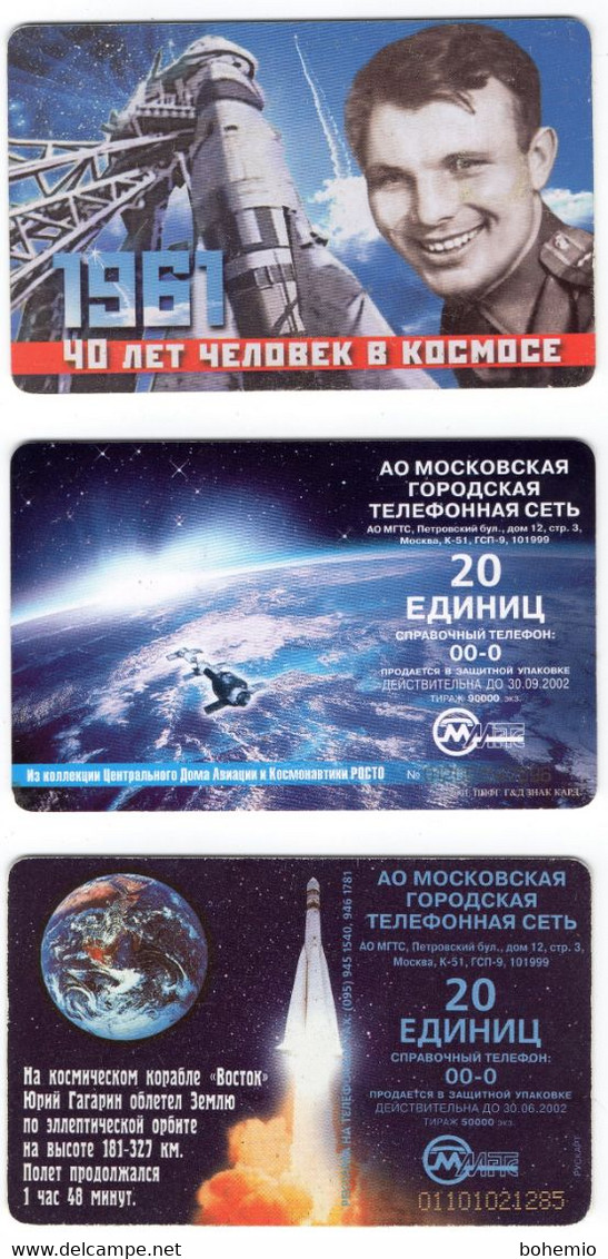 Rusia 3 Tarjetas Naves Espaciales - Espacio