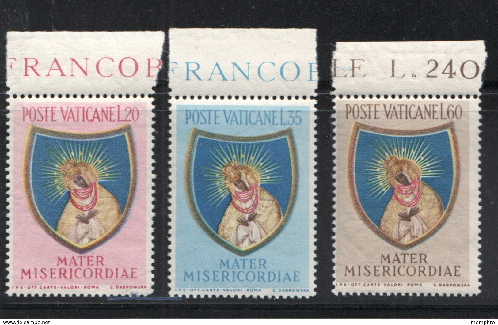 1954  Année Mariale  Sc 189-191  ** MNH - Unused Stamps