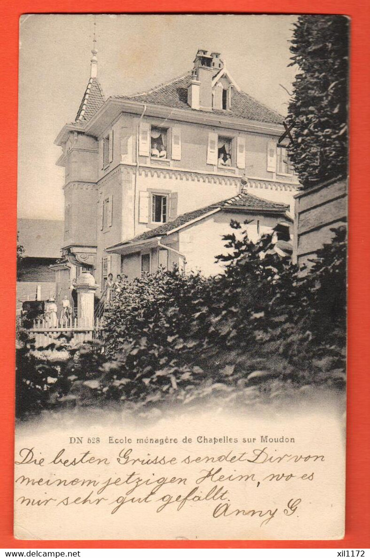 ZPH1-28 RARE Lucens Ecole Ménagère De Chapelles Sur Moudon. Circulé Cachet Amriswil Et Chapelles 1905 - Lucens