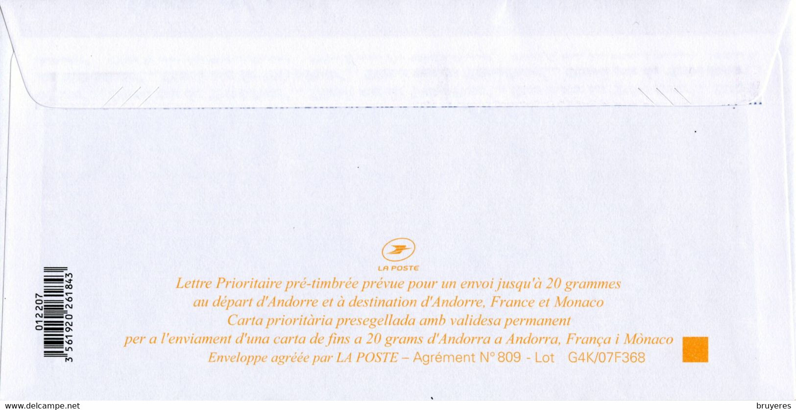 PAP Sur Papier Ordinaire Avec  Timbre "ARMOIRIES - Phil@poste - Lettre Prio" Et Illust. "HOTEL PERE D'URG à Encamp" - Postwaardestukken & Prêts-à-poster