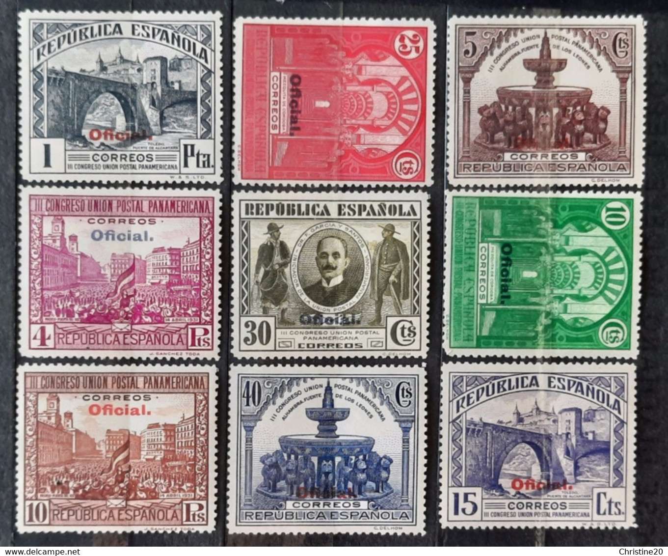 Espagne 1931 N°20/29 Sauf N°26 * TB  Cote 59,50€ - Servicios