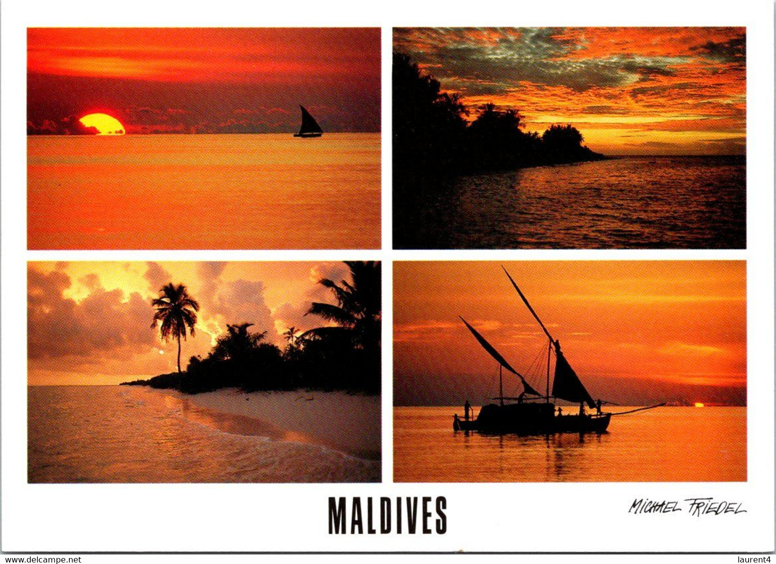 (2 F 51) Maldives Islands (4 Sunset Views) - Maldive