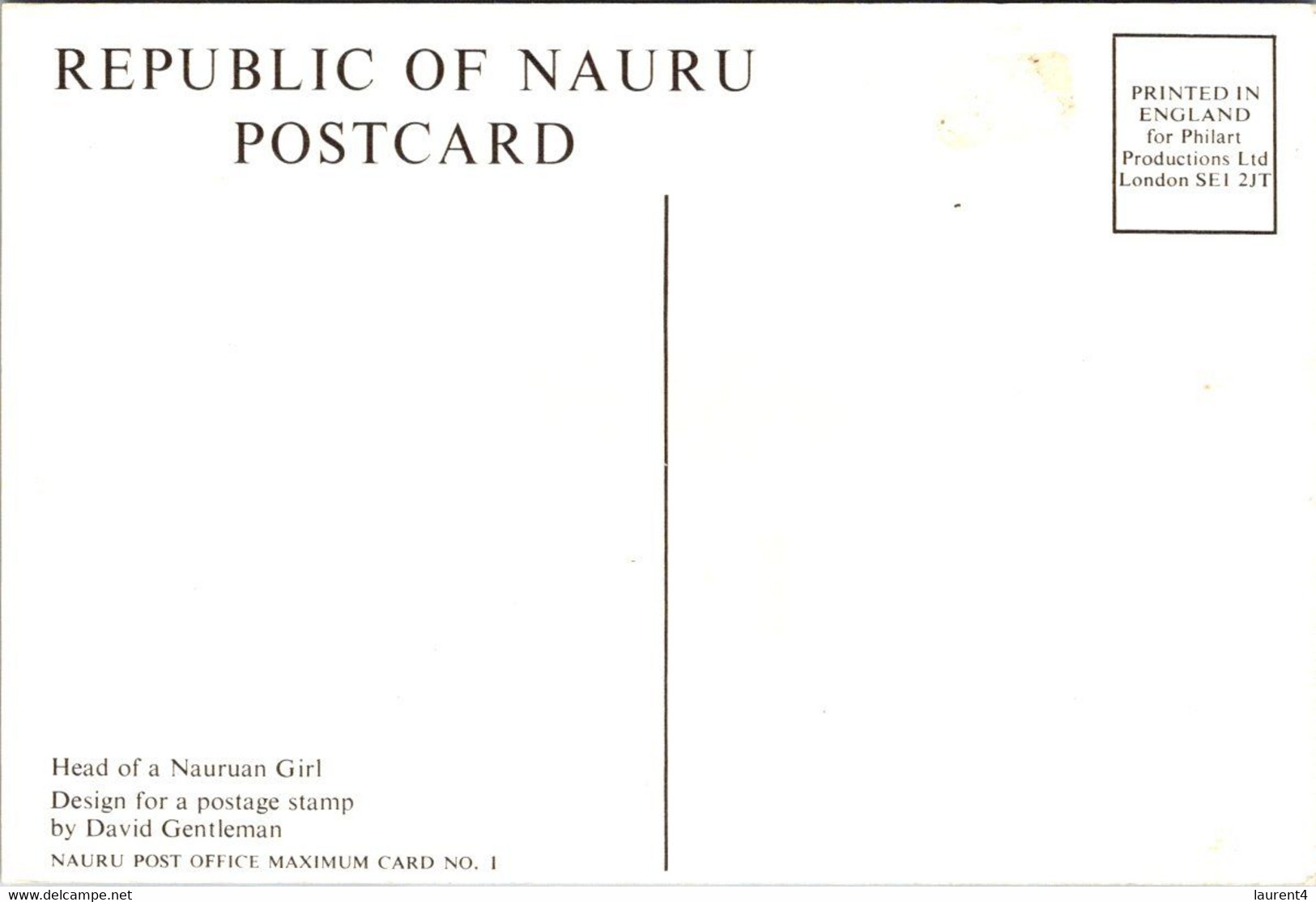 (2 F 51) Republic Of Nauru (2 Postcards) Young Nauru Girl - Nauru